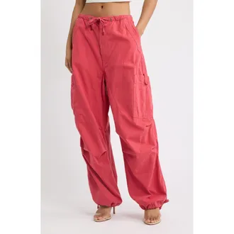 Jaded London Cotton Parachute Pants in Red at Nordstrom, Size Xx-Small