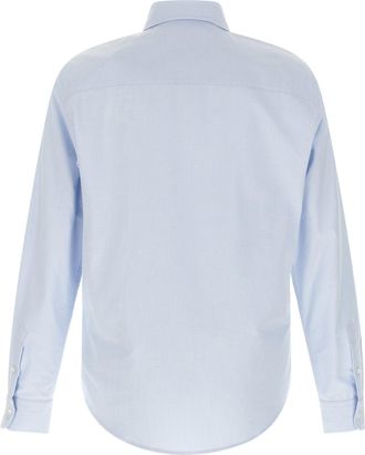 Ami Oxford Cotton with Logo Embroidery Shirt - Light Blue