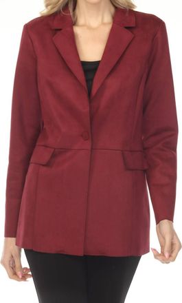 Joseph Ribkoff Scuba Suede Blazer Jacket In Merlot