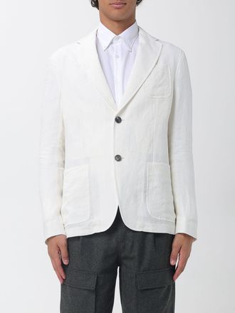 Emporio Armani Single-Breasted Pure Linen Blazer with Notch Lapels and Patch Pockets