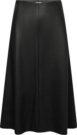 Seductive A-lijn Midi Rok - Dames - Midirokken - Zwart - XS - Leer - Rokken