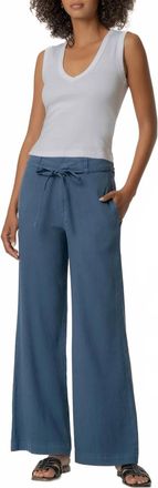 Kut from the Kloth Meg Linen Wide Leg Pants In Coastal Blue