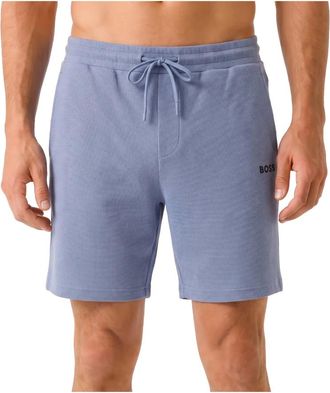 HUGO BOSS Korte Broeken, Heren, Blauw, M, Katoen, Waffle Shorts