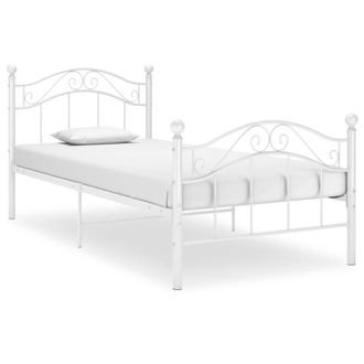 vidaXL Estructura De Cama Sin Colch&oacute;n Metal Blanco 100x200 Cm Vidaxl