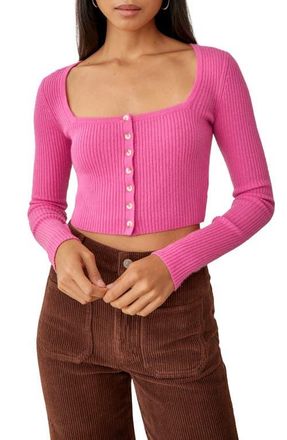 Reformation Cashmere Crop Cardigan in Snapdragon at Nordstrom, Size Small