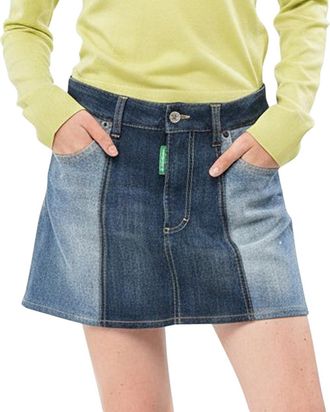 Dsquared2 Blue Color Block Mini Skirt