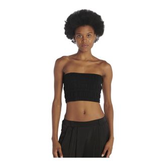 BA&SH Tehani Knitted Corset Top - female - Ba&Sh - Sleeveless Tops - Black - M - Tops