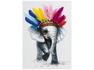 Schubiger M&ouml;bel Bild Kleiner Elefant mit Federn