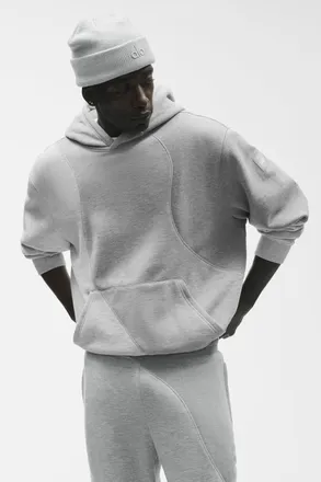 Alo | Make Waves Hoodie in Athletic Heather Grey Tonal, Size: 2XL MEN/3XL WOMEN