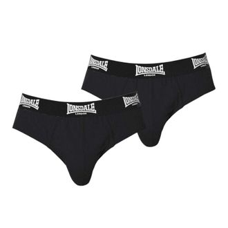 Lonsdale Heren Contrast Tailleband Slip (Set van 2) (Zwart)