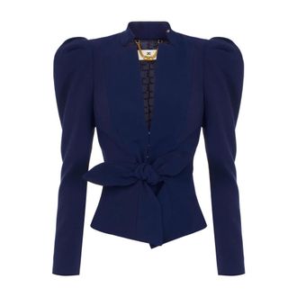 Elisabetta Franchi Dames, Jassen, Blauw, Maat: M Zijde