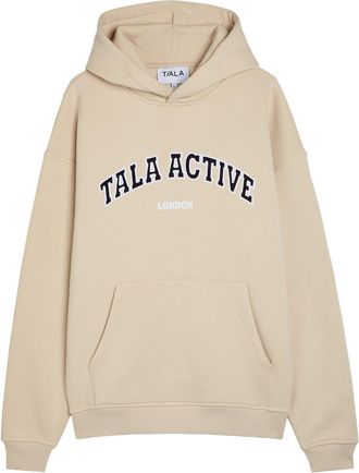 Tala Logo-embroidered Hooded Cotton-blend Sweatshirt - Beige - S (UK8-10 / S)