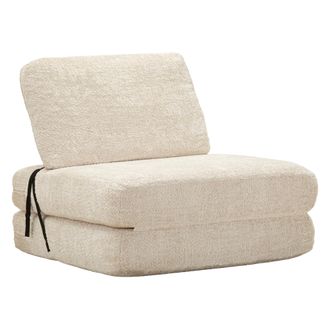 Dmora Sill&oacute;n Abyane, Reclinable, Convertible En Cama, Tejido Boucl&eacute;, Estructura De Tela, 31x31x97h Cm