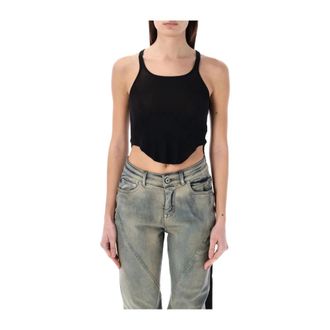 Rick Owens Basic Tank Cropped Top - Dames - Tops - Zwart - Maat: M Katoen