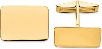 Diamond2Deal 14K Yellow Gold Rectangular Mens Cuff Links