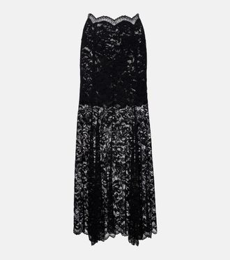 Paco Rabanne Floral lace maxi skirt