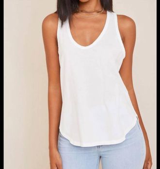Bella Dahl Scoop Neck Tank Top In White