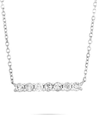 Luxury Bazaar Collana con barretta in oro bianco 14 carati e diamanti - Argento