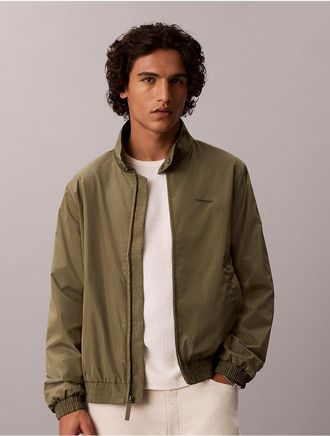 Calvin Klein Mens Nylon Grid Bomber Jacket - Green - 2XL