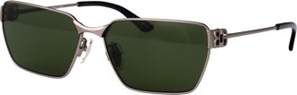 Balenciaga Unisex Sunglasses Bb0374sk Ruthenium-Green Metal Ruthenium/green