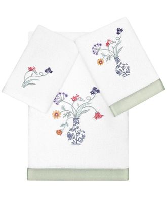 Linum Home Textiles 100% Turkish Cotton Stella 3Pc Embellished Towel Set