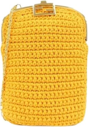 Fendi Pre-owned Mini Bags, female, Yellow, Size: ONE SIZE Pre-owned Cotton Mini Wallet