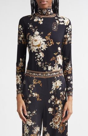 Camilla Flamenco Folklore Print Jersey Turtleneck Top at Nordstrom, Size X-Small