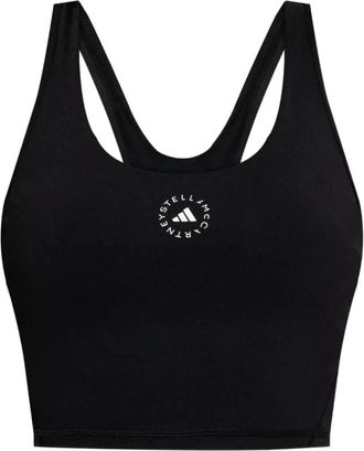 adidas by Stella McCartney TST Crop - Dames - Sportshirts - Zwart - XS - Fitness