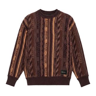 Carlo Colucci Jersey de punto Jacquard - Knitwear - Hombre - Marr&oacute;n - 2XL