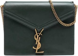 Saint Laurent Pre-owned Shoulder Bags, female, Green, Size: ONE SIZE Pre-owned Leather Shoulder Bag