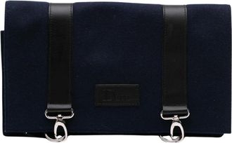 Dior Pre-owned Textured Document Holder with Adjustable Straps - unisex - Vintage Clutch - Blauw - ONE Size - Vintage