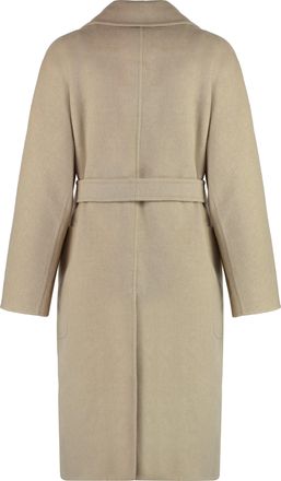 Max Mara Womens Coat Agosto Beige Wool Virgin