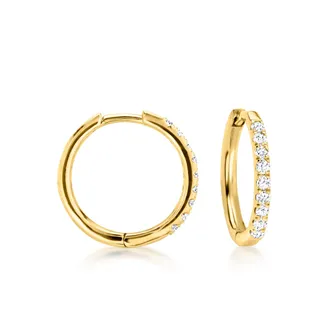 RS Pure by Ross-Simons Lab-Grown Diamond Hoop Earrings in 10kt Yellow Gold