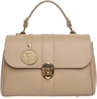Roberta M Beige Rundleer Tas
