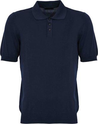 Fay Blue Cotton Knit Polo