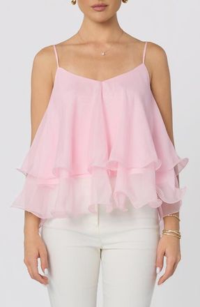 ASTR the Label Kira Tiered Babydoll Top in Pink at Nordstrom, Size X-Small