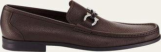 Ferragamo Mens Grandioso Grained Calfskin Gancini Loafer