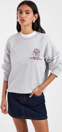GANT Felpa grigia con logo-Grigio