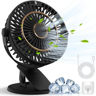 OEM Mini Ventilatore Compatto Con Morsetto, Ventilatore Da Tavolo, Connessione Usb, Funzionamento Silenzioso A Batteria, 5 Velocit&agrave;, Rotazione A 720&deg;, Min