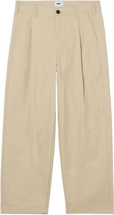 Obey Dean Pleated Pant - Heren - Wijde Broeken - Beige - W33 - Katoen - Broeken