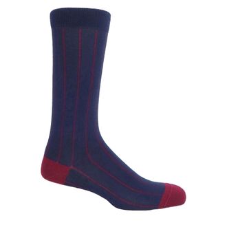 Peper Harow Pin Stripe Mens Socks - Navy