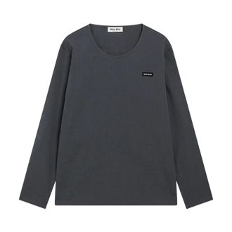 Miu Miu Stretch Poplin Top - Dames - Tops - Zwart - Maat: S Katoen