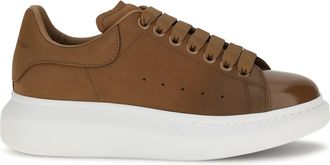 Alexander McQueen Mens Oversized Leather Sneakers Brown Trainers