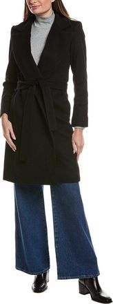 Fleurette Notch Collar Wool Wrap Coat