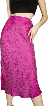 Glamorous Leopard Bias Cut Midi Skirt In Orchid