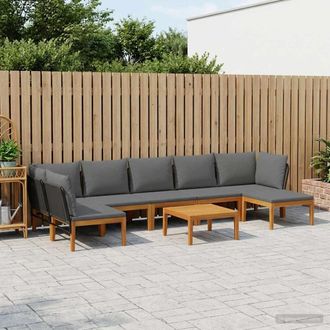 vidaXL Vidaxl 8 Pz Legno Massiccio Di Acacia E Corda Naturale