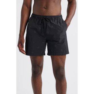 BOSS Jean Swim Trunks in Black at Nordstrom Rack, Size X-Large