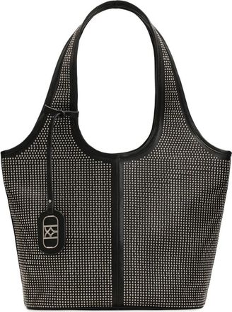 Kazar Hobo-tas versierd met kleine metalen noppen - Dames - Handtassen - Zwart - ONE Size - Leer - Tassen