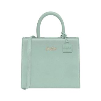 Saint Barth Tassen, Dames, Groen, ONE Size, Leer, Borsa Shop mini gestructureerd
