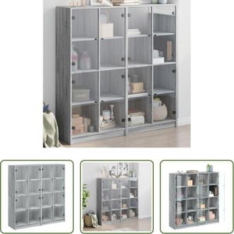 vidaXL vidaXL Libreria multistrato - Libreria Ante Grigio Sonoma 136x37x142 cm in Legno Multistrato